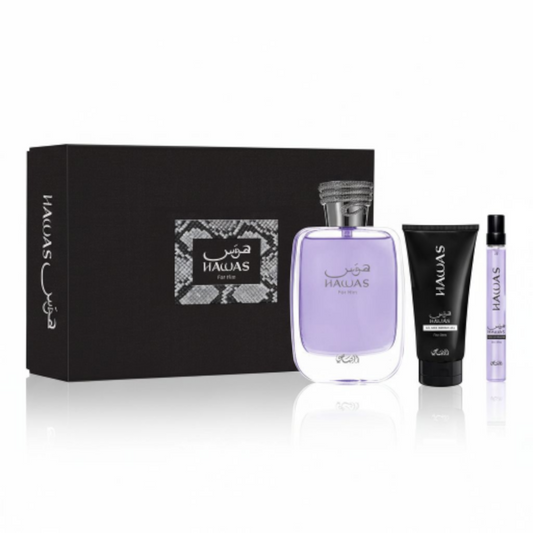 Rasasi Hawas Men Gift Pack perfume set - Estilo Fresco Dubai